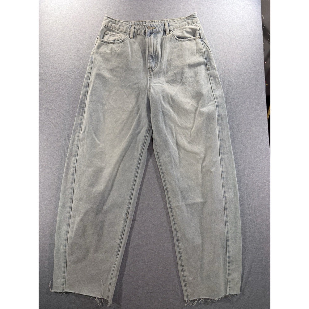 High-Rise Wide Leg Jeans in Light Gray - Women